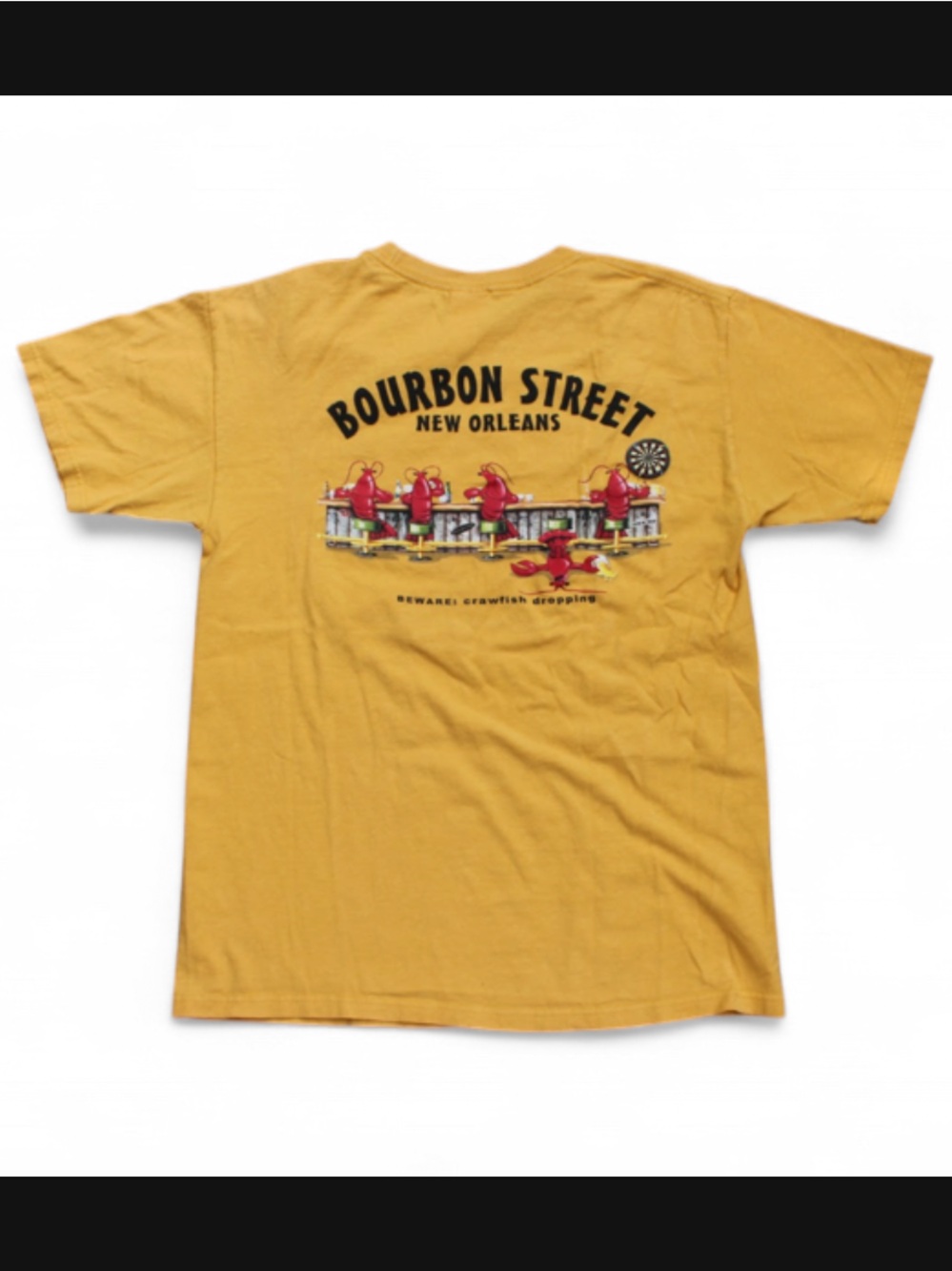 The Duck CO. 100% Cotton size M lobster Bourbon Street Yellow Graphic Tee